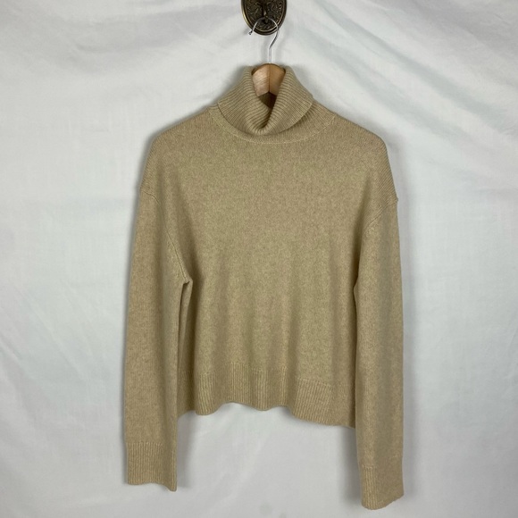 JENNI KAYNE Atlas Turtleneck Sweater in Wheat tan brown cream - Picture 4 of 13